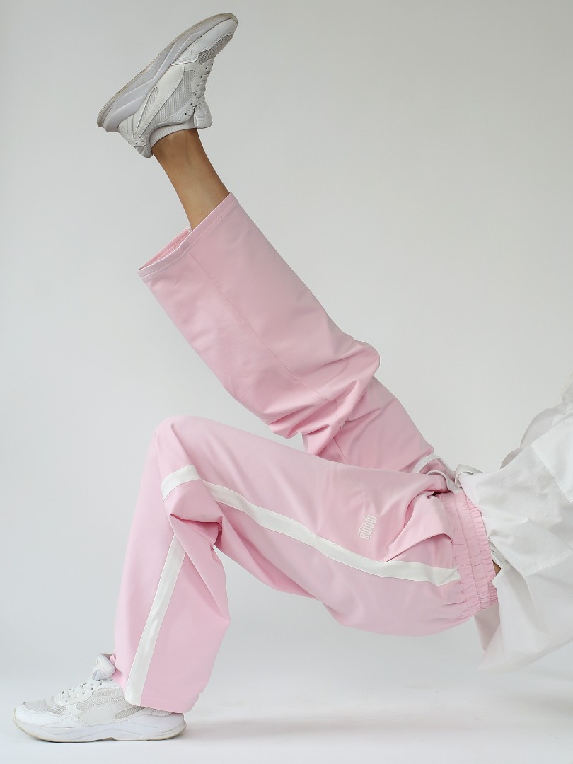 Спортивные Брюки Розовые с Лампасами